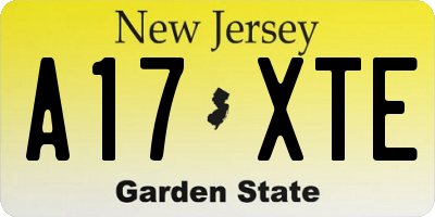 NJ license plate A17XTE