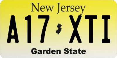 NJ license plate A17XTI