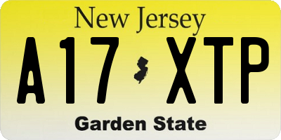 NJ license plate A17XTP