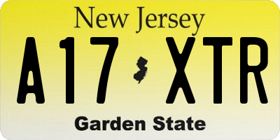 NJ license plate A17XTR