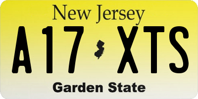 NJ license plate A17XTS
