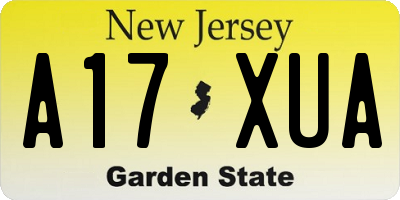 NJ license plate A17XUA