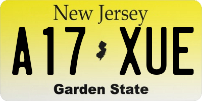NJ license plate A17XUE