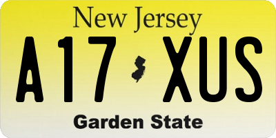 NJ license plate A17XUS