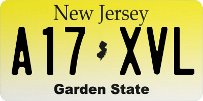 NJ license plate A17XVL