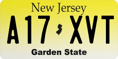 NJ license plate A17XVT