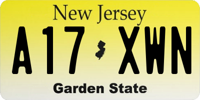 NJ license plate A17XWN