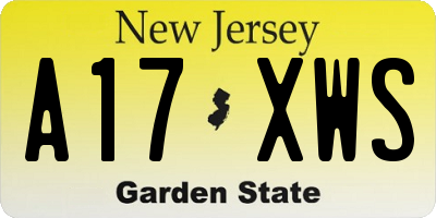 NJ license plate A17XWS