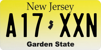 NJ license plate A17XXN
