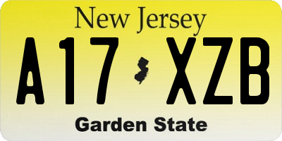 NJ license plate A17XZB
