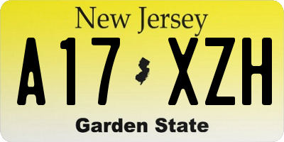 NJ license plate A17XZH