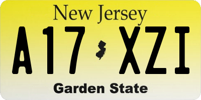 NJ license plate A17XZI