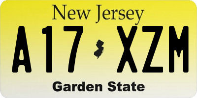 NJ license plate A17XZM