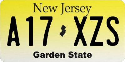 NJ license plate A17XZS