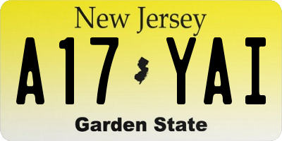NJ license plate A17YAI