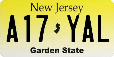 NJ license plate A17YAL