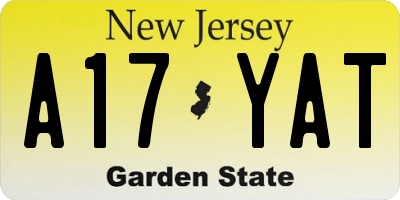 NJ license plate A17YAT