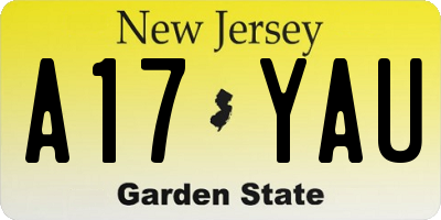 NJ license plate A17YAU