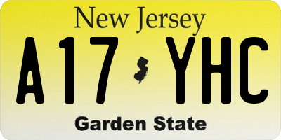 NJ license plate A17YHC