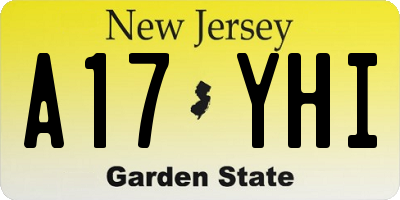 NJ license plate A17YHI
