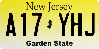 NJ license plate A17YHJ