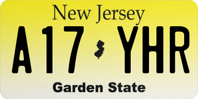 NJ license plate A17YHR