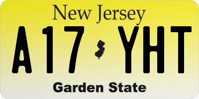 NJ license plate A17YHT