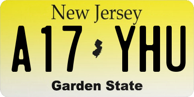NJ license plate A17YHU