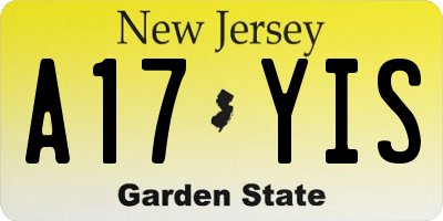 NJ license plate A17YIS