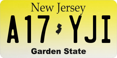 NJ license plate A17YJI