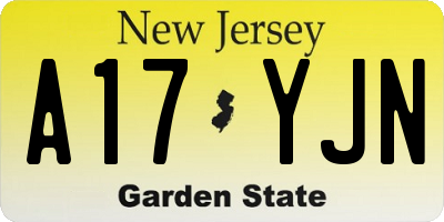 NJ license plate A17YJN