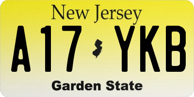 NJ license plate A17YKB