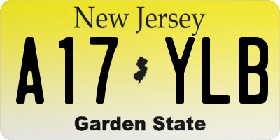 NJ license plate A17YLB