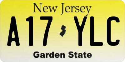 NJ license plate A17YLC