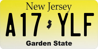 NJ license plate A17YLF