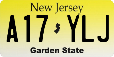 NJ license plate A17YLJ