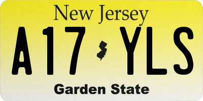 NJ license plate A17YLS