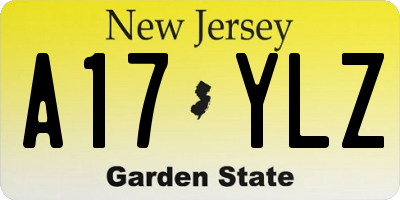 NJ license plate A17YLZ