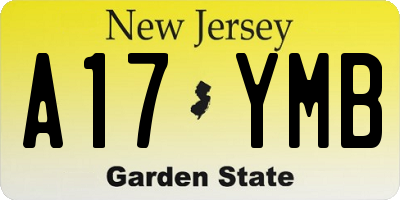 NJ license plate A17YMB