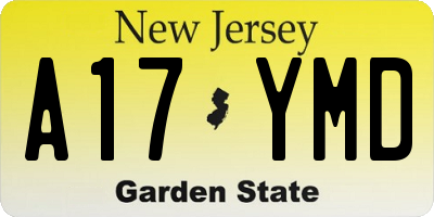 NJ license plate A17YMD