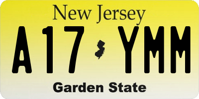 NJ license plate A17YMM