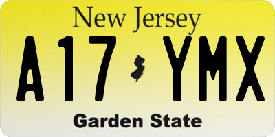 NJ license plate A17YMX