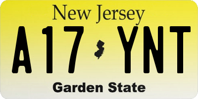 NJ license plate A17YNT