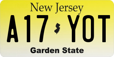 NJ license plate A17YOT
