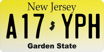 NJ license plate A17YPH