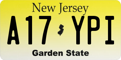NJ license plate A17YPI