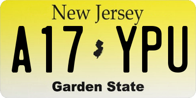 NJ license plate A17YPU