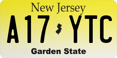 NJ license plate A17YTC