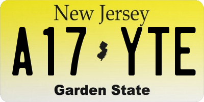 NJ license plate A17YTE