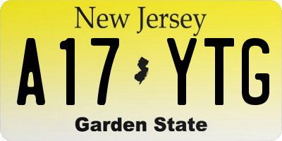 NJ license plate A17YTG